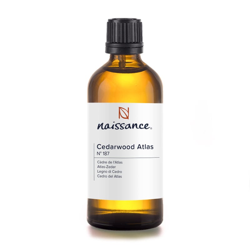 Naissance Cedarwood (Atlas) Essential Oil (No. 187) - 100ml - Pure, Natural, Cruelty Free, Vegan and Undiluted - for Aromatherapy, Massage Blend & Diffusers - Calming and Soothing Aroma